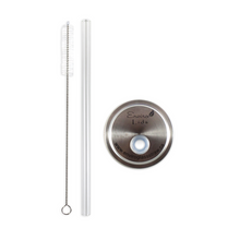 Load image into Gallery viewer, Glass Straw Enviro Lid Bundle with Cleaning Brush