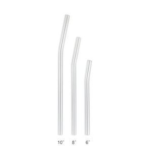 Family Pack - 4 Glass Smoothie Straws (12 mm Diameter) with Cleaning Brush