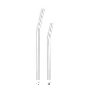 Combo Pack - 2 Glass Smoothie Straws (12 mm Diameter) with Cleaning Brush