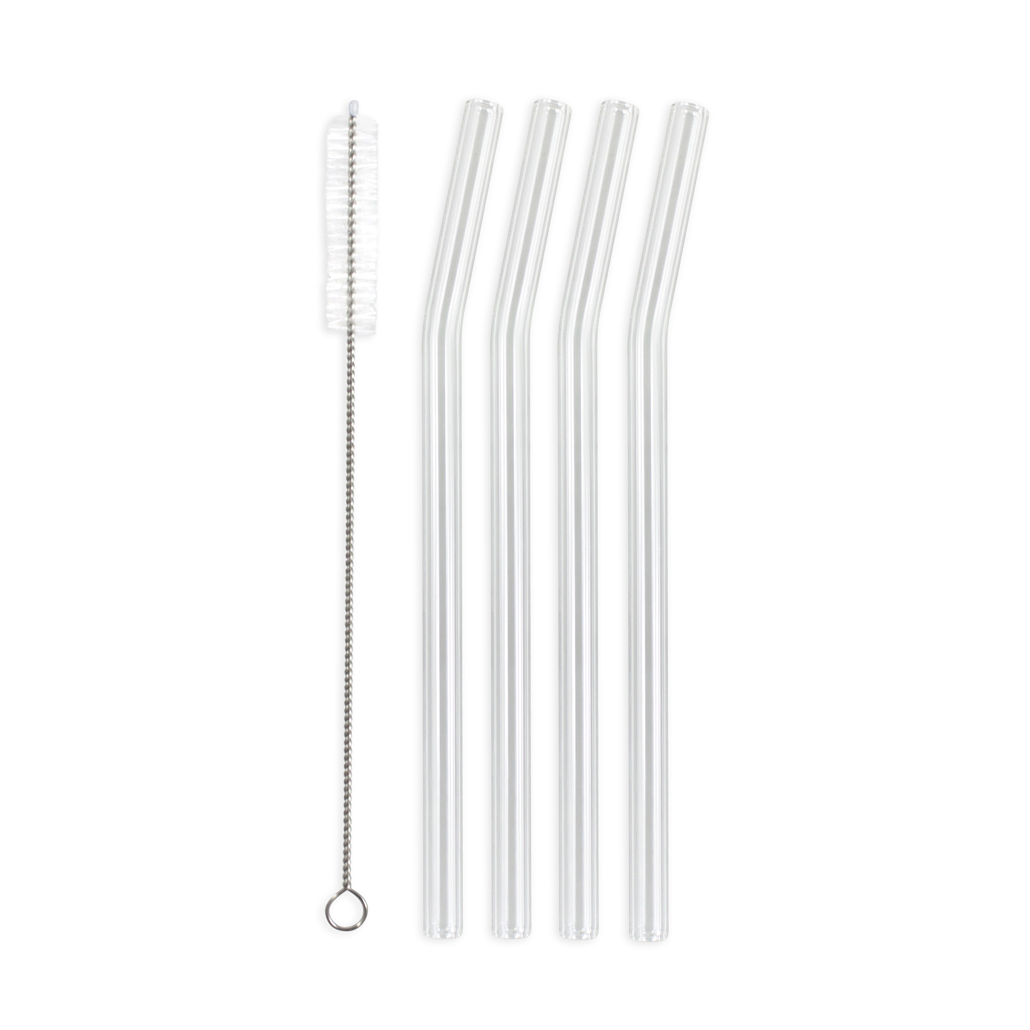 Family Pack - 4 Regular Glass Straws (9.5 mm Diameter) with Cleaning B –  Enviro Glass Straw Ltd.