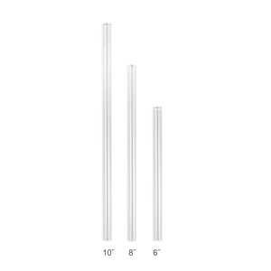 Combo Pack - 2 Regular Glass Straws (9.5 mm Diameter) with Cleaning Brush