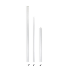 Family Pack - 4 Regular Glass Straws (9.5 mm Diameter) with Cleaning Brush